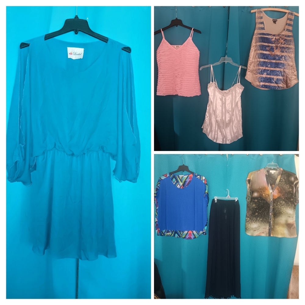 Womens Clothing Bundle~Tanks, Dress, Cover~Up~Women's Size 1X~7 Pieces
